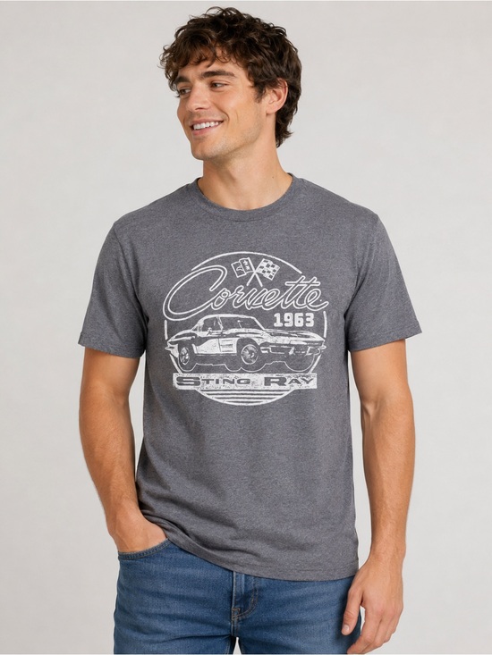 gm Other - Corvette 1963 Graphic Short-Sleeve Tee - Gray